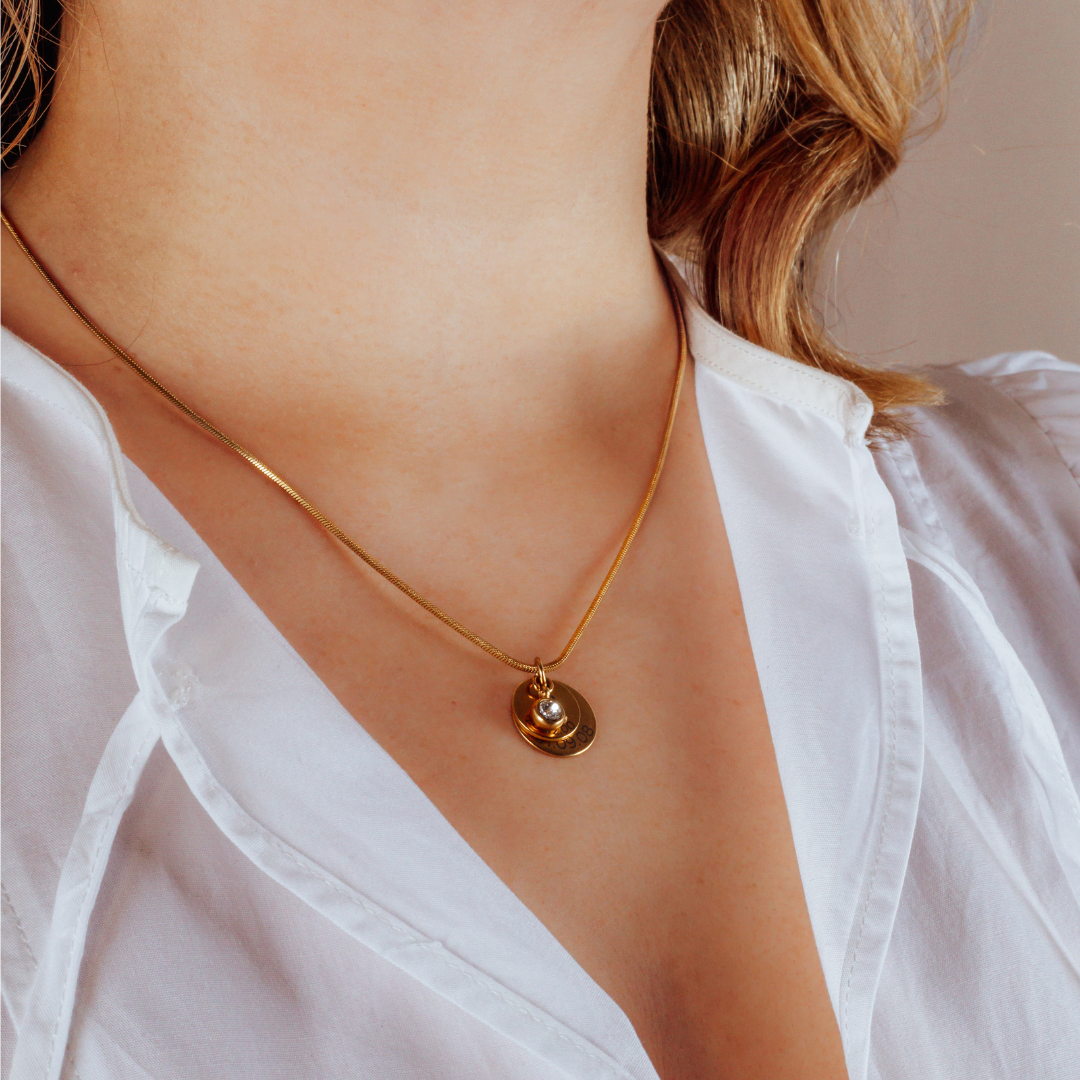 Collar Mamá Monedas Personalizadas