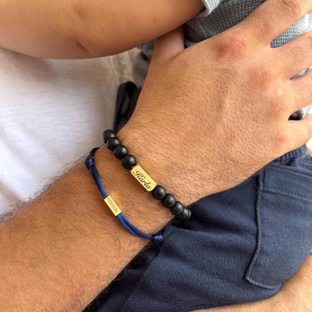 Pulsera Papá Onix Nombres