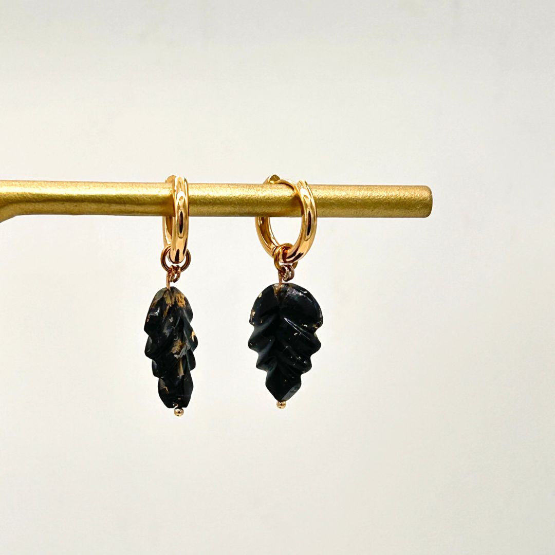 Aretes Hojita Ambar