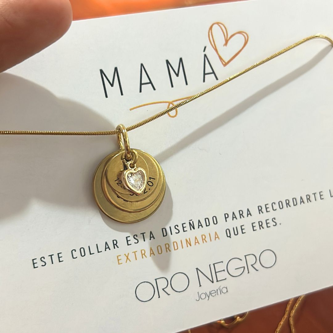 Collar Mamá Monedas Personalizadas