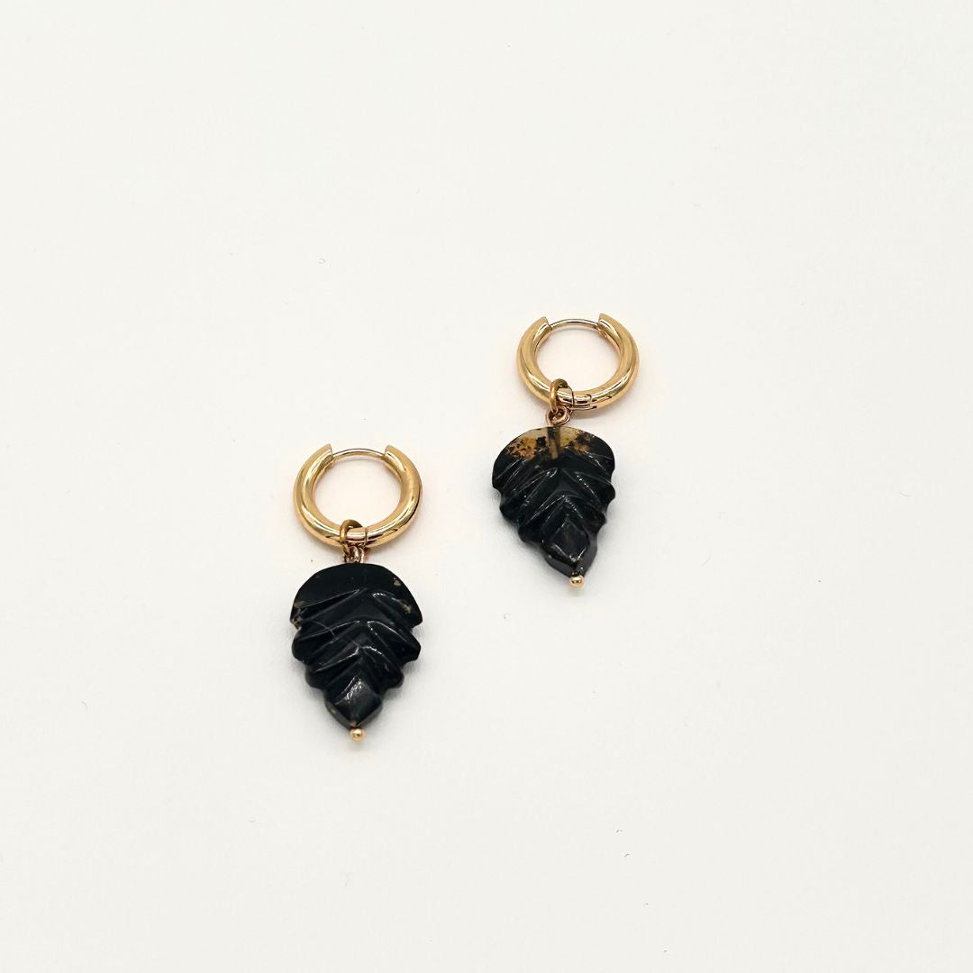 Aretes Hojita Ambar