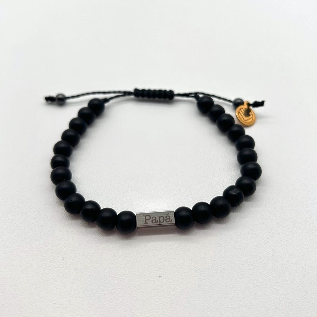 Pulsera Papá Onix Nombres