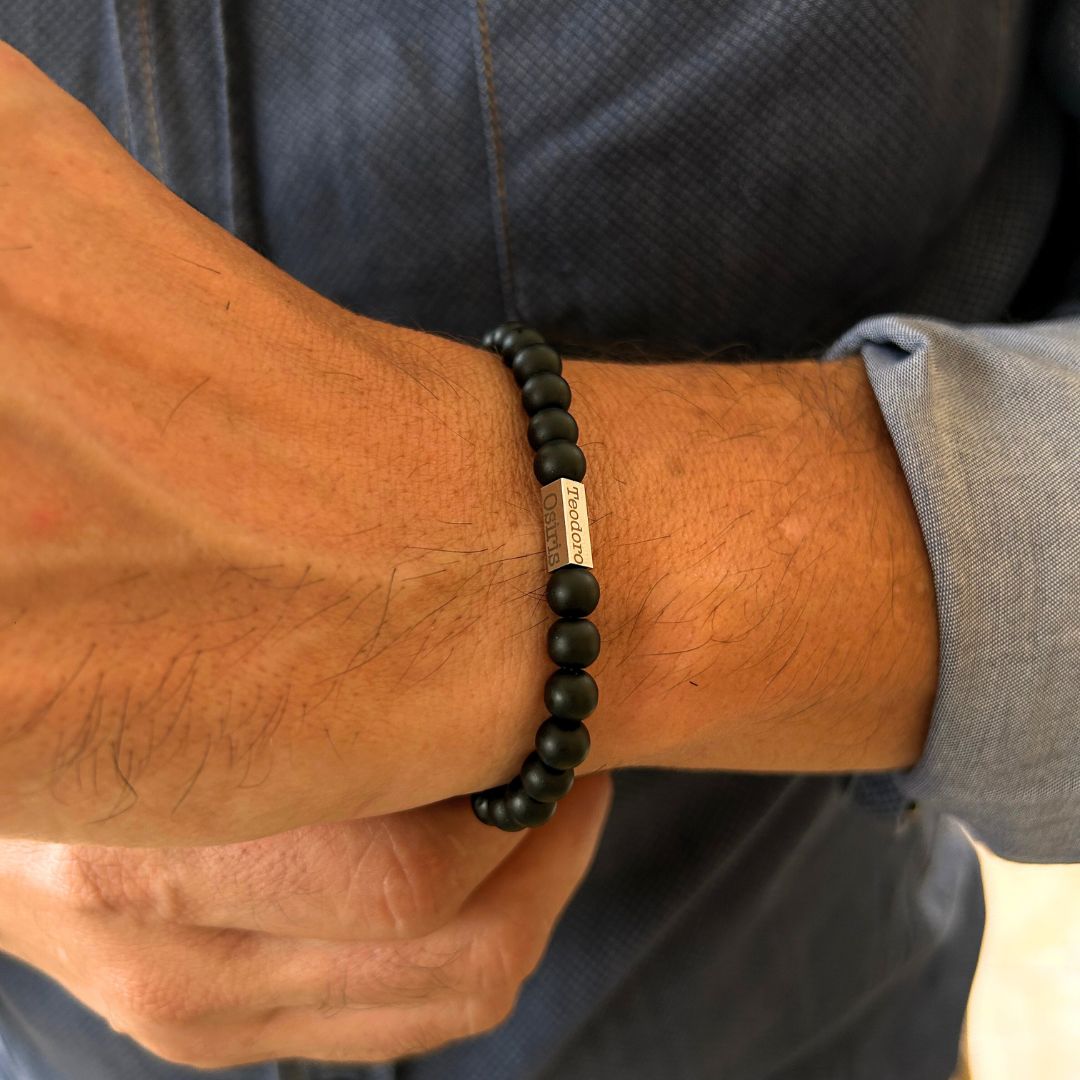 Pulsera Papá Onix Nombres