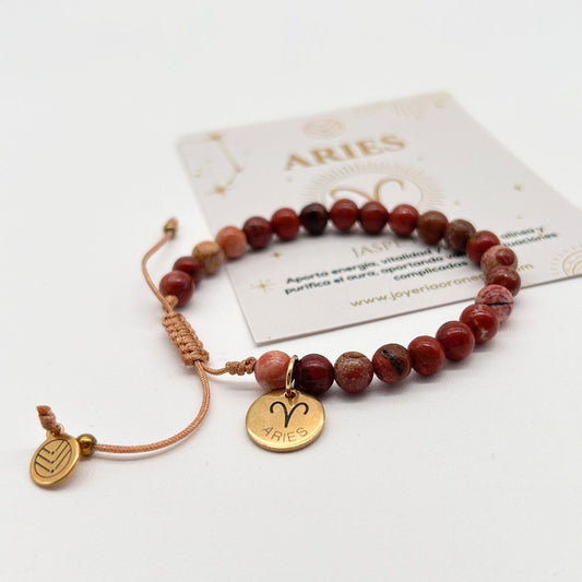 Pulsera Aries Jaspe Rojo