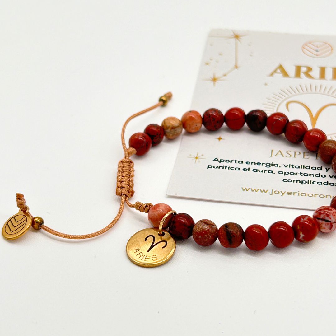 Pulsera Aries Jaspe Rojo