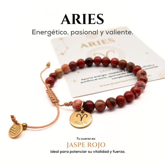 Pulsera Aries Jaspe Rojo