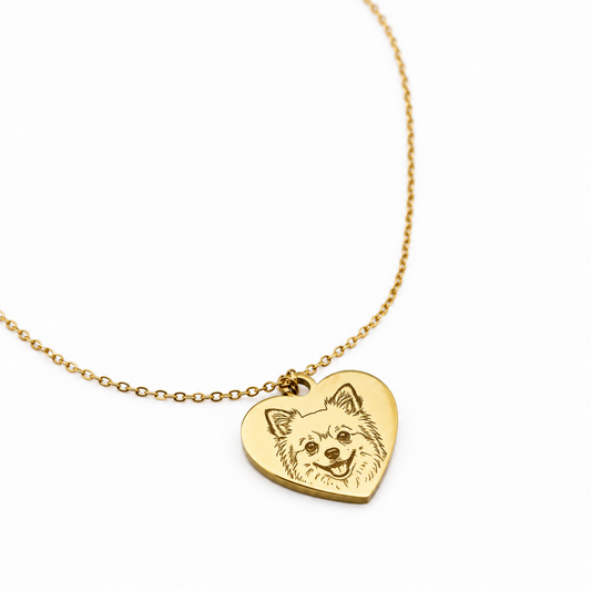 Collar Pet Corazón Retrato