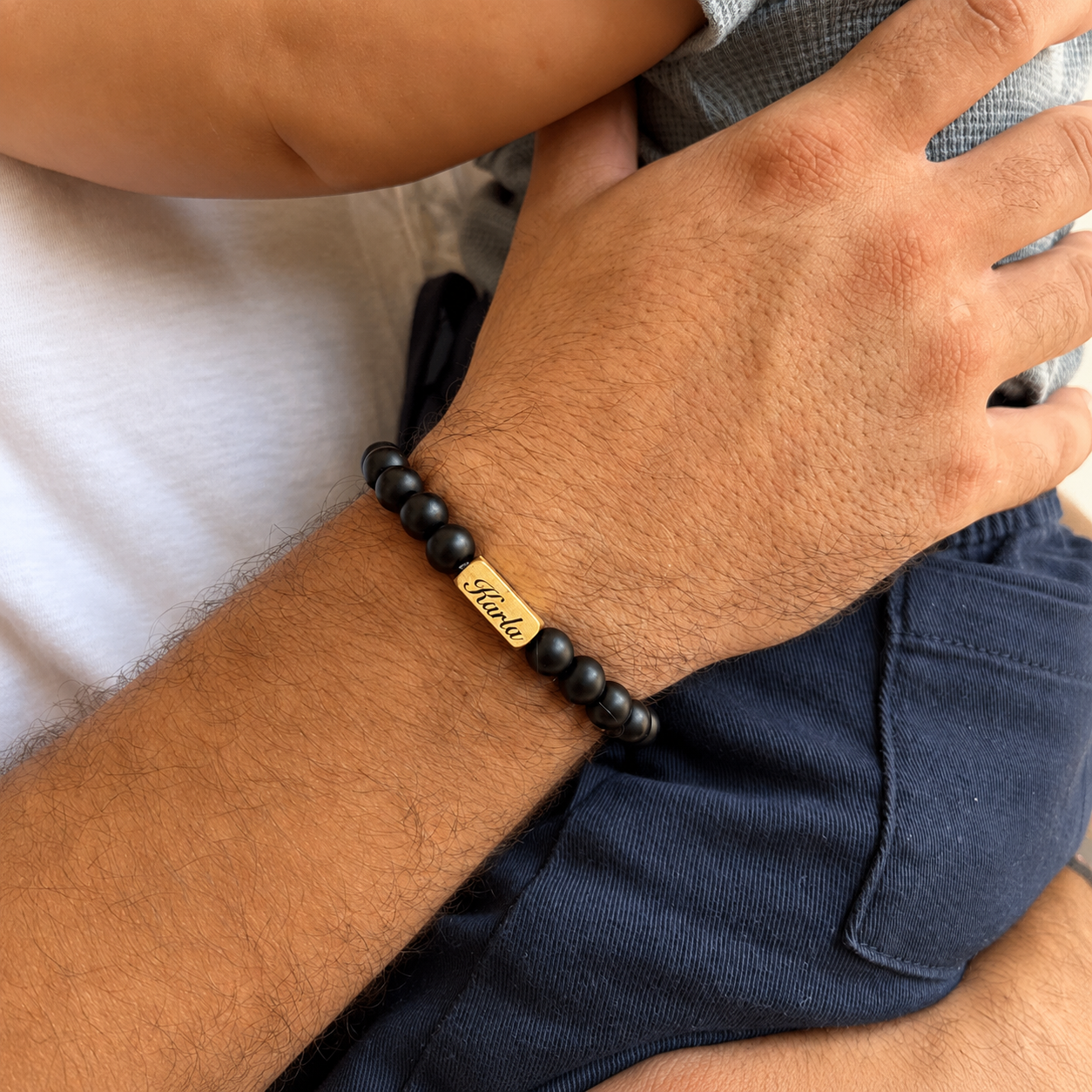 Pulsera Papá Onix Nombres